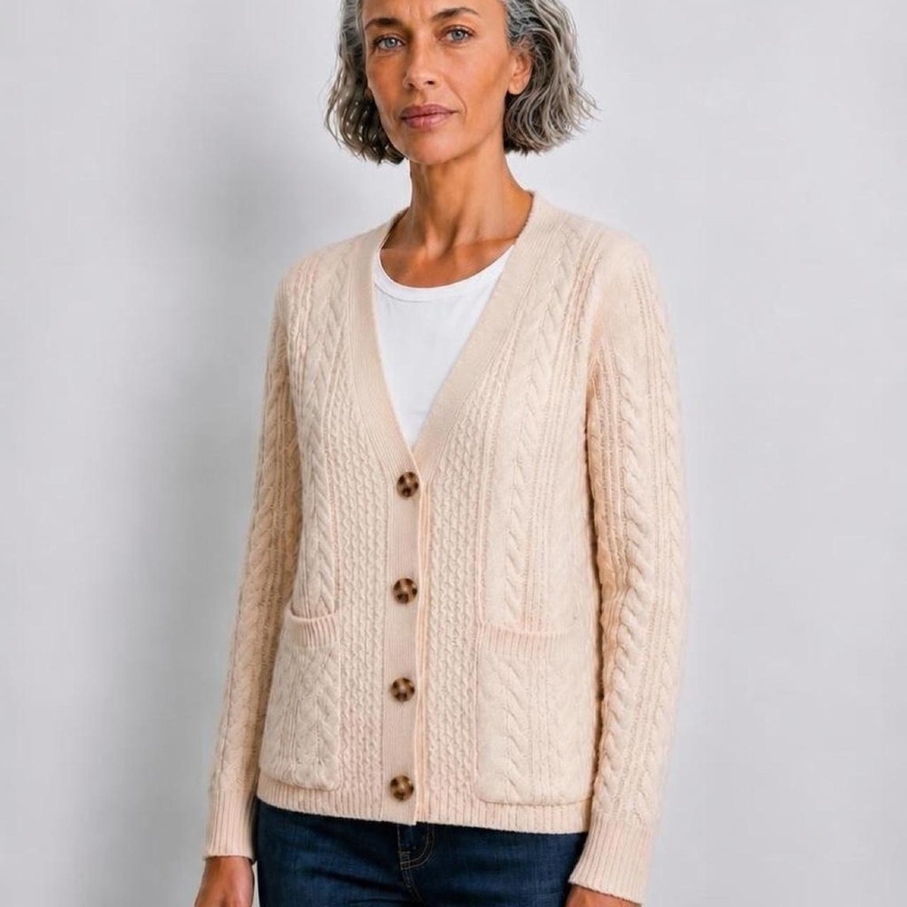 Altar'd State cream cardigan with buttons and pockets Size XS